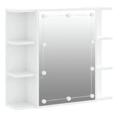 (High gloss white) vidaXL Mirror Cabinet with LED Washroom Storage Cabinet Bathroom Vanity Unit