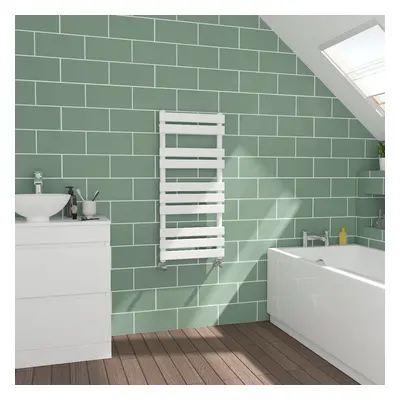 WarmeHaus Flat Panel White Towel Radiator Bathroom Heated Towel Rail 1000x450mm