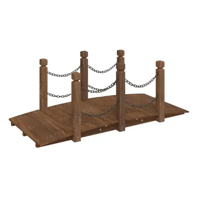 (dark brown, with chain railings) vidaXL Garden Bridge Ornament Pond Bridge with Railings Solid 