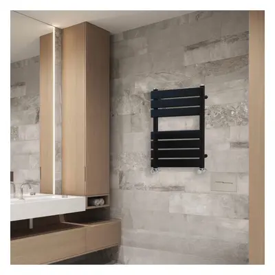 (650x500mm) NRG Flat Panel Heated Towel Rail Bathroom Rad Radiator Black