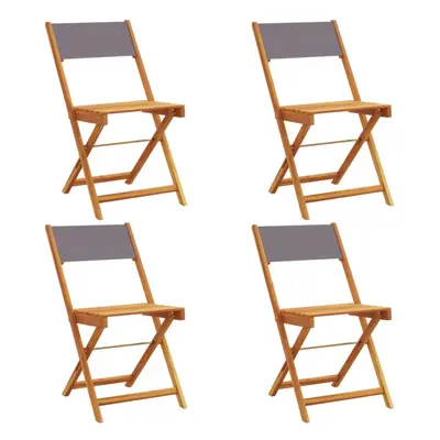 (anthracite, pcs) vidaXL Bistro Chairs Outdoor Chair Dining Chair Solid Wood Acacia and Fabric