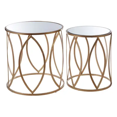 Premier Housewares Arcana Gold Finish Side Tables - Set of