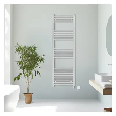 (Chrome, 1600x500mm) Prefilled Electric Straight Heated Towel Rail Radiator Ladder Warmer