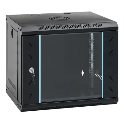 (black, x x mm) vidaXL 9U Wall Mounted Network Cabinet Home Server Rack Data Cabinet 19" IP20