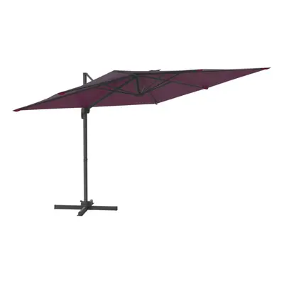 vidaXL Cantilever Umbrella with Aluminium Pole Bordeaux Red 400x300 cm Parasol