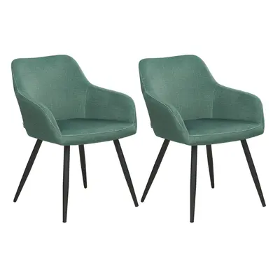 Set of Dining Chairs CASMALIA Velvet Dark Green