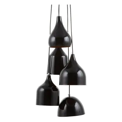 5 Light Ceiling Lamp Metal Black SAVIO