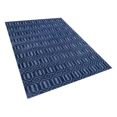 Viscose Rug x cm Navy Blue ADATEPE