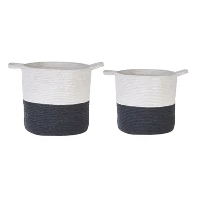 Set of Cotton Baskets White and Black PAZHA