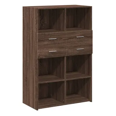 (brown oak) vidaXL Highboard Sideboard Side Cabinet Cupboard Grey Sonoma Engineered Wood