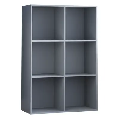 (Grey) Durham Cube Bookcase 2x3 Shelf Rack Storage Unit