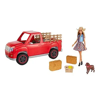 Barbie GFF52 Sweet Orchard Farm Truck and Doll with Pet Dog and More