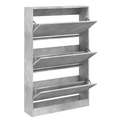 (concrete grey, x x 125.5 cm) vidaXL Shoe Cabinet with Flip-Drawers Shoe Storage Shelf Shoe Rack