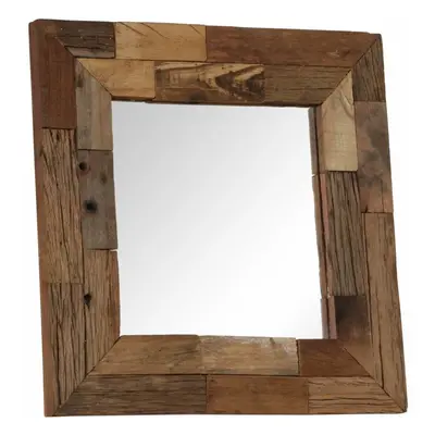 vidaXL Solid Reclaimed Wood Mirror 50x50cm Hallway Bathroom Vanity Makeup