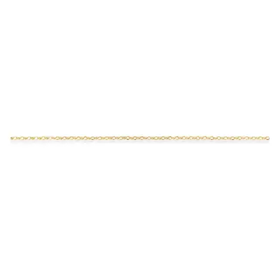 Jewelco London 9ct Light Yellow Gold Quality Oval Belcher Pendant Chain Necklace - 1.4mm gauge -