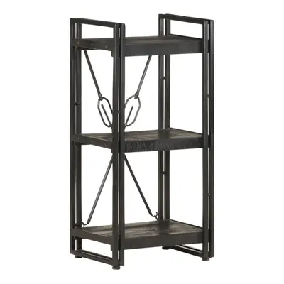 vidaXL Solid Mango Wood 3-Tier Bookcase Black 40x30x80 cm Book Rack Bookshelf