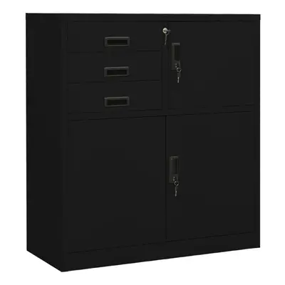 vidaXL Office Cabinet Black Steel Furniture Filing File Storage Cabinet Locker