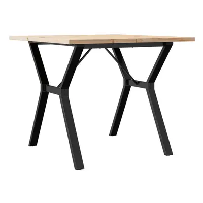 vidaXL Dining Table Y-Frame Kitchen Dinner Table Solid Wood Pine and Cast Iron