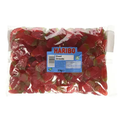 HARIBO Giant Strawbs, bulk bag sweets, 3kg