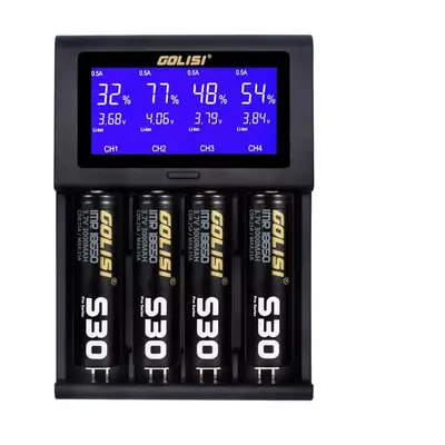 LCD Screen 2A Fast USB Battery Charger For 26650 Battery