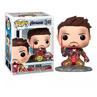 Funko Pop! Avengers Endgame: I Am Iron Man Glow-in-The-Dark Deluxe Vinyl Figure, Multicolored