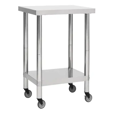 (60 x x cm) vidaXL Kitchen Work Table with Wheels Home Gastronomy Workable Multi Sizes