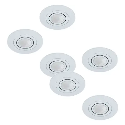 2 PACK PACK Flush Ceiling Downlight Brushed Aluminium Round 3x 5W GU10