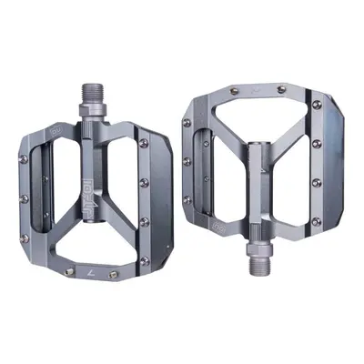 (Silver) Anti-slip Durable Aluminum Alloy Perlin Bearing Pair Bicycle Pedals Mountain Bike Pedal