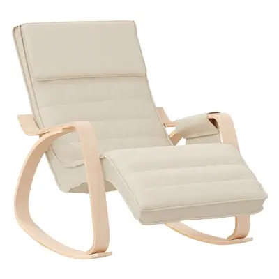 (cream) vidaXL Rocking Chair Fabric Lounge Seating Lounge Armchair Cream/Light Grey