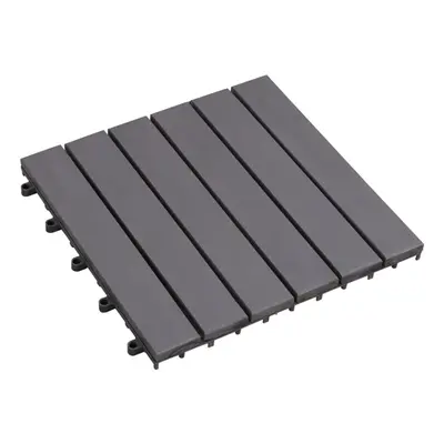 vidaXL 10x Solid Acacia Wood Decking Tiles Grey Wash 30x30cm Flooring Decks