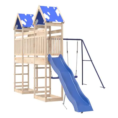 (solid pine wood) vidaXL Outdoor Playset Garden Playhouse Kids Playground Solid Wood Douglas