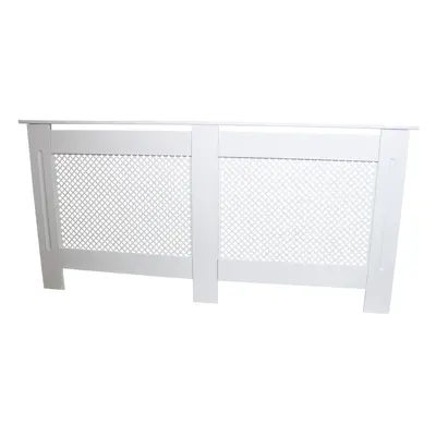 Radiator Cover White MDF Trellised Grill Modern Cabinet Shelf 1720mm