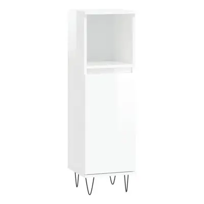 (high gloss white) vidaXL Bathroom Cabinet Vanity Unit Storage Cabinet Cupboard Engineered Wood