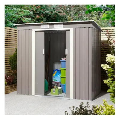 64 Trentvale Metal Pent Shed - Light Grey