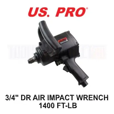 US PRO Tools 3/4" DR Air Impact Wrench Gun, 1327Ft-lb 1800nm For Sockets