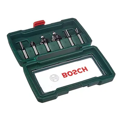 Bosch 6-Piece Hard Metal Router Bit Set (for Wood, Shank ? mm, Accessory Routers)