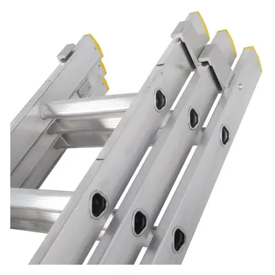 45 Rung Aluminium TRIPLE Section Extension Ladders & Stabiliser Feet- 4m 9.9m