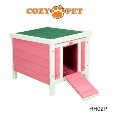 Rabbit Hutch Hide Pink Cozy Pet Guinea Pig Hutches Hedgehog Run Tortoise RH02P