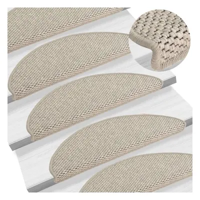 Self-adhesive Stair Mats Sisal-Look pcs 65x25 cm Taupe