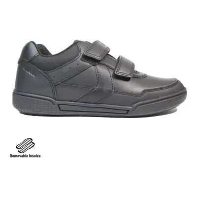 (11.5 (Children's)) Poseido J02BCA Black Boys Rip Tape School Shoes