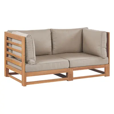 Garden Sofa Seater TRANI Modular Certified Acacia Wood Light Brown