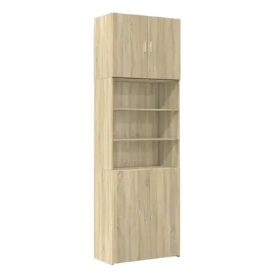 (sonoma oak) vidaXL Highboard Sideboard Cabinet Storage Cupboard Sonoma Oak Engineered Wood