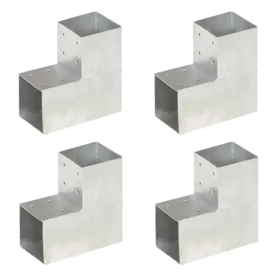 (101 x mm/ pcs, l shape) vidaXL 1/4x Post Connectors Galvanised Metal Wood Multi Shapes Multi Si