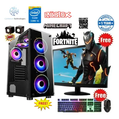 Gaming PC Intel core Bundle i5 16GB RAM 1TB HDD 128GB SSD + Monitor + Speakers SALE