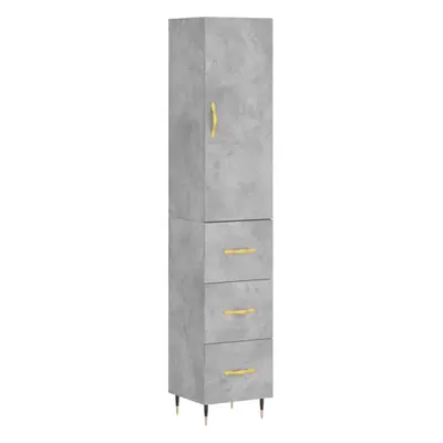 (concrete grey) vidaXL Highboard Sideboard Storage Cabinet Side Cabinet Black Engineered Wood