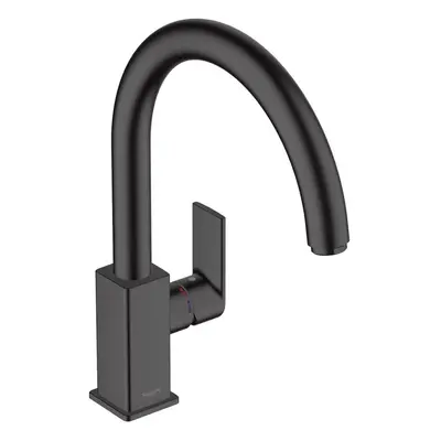 Hansgrohe Vernis Shape Kitchen Mixer Tap Single Lever Black Swivel Spout Modern