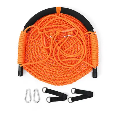 (Orange) Children's Weaving Swing Rope Net Hammock Baby Family Hanging Chair For Outdoor Garden 