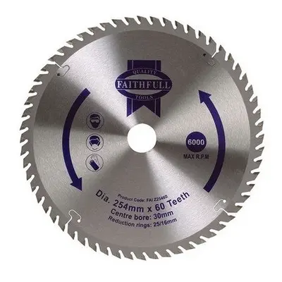 Faithfull FAIZ25460 Circular Saw Blade x 16/25/30mm x 60T Fine Finish