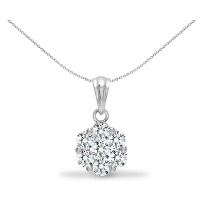 Jewelco London Solid 18ct White Gold Pave Set Round G SI 1ct Diamond Snowflake Cluster Cluster P