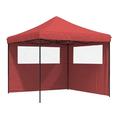 (burgundy, with sidewalls) vidaXL Foldable Tent Canopy Patio Pavilion Gazebo Pop up Tent Marquee